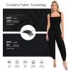 imagePopilush Jumpsuits for Women Dressy Casual Loose Overalls Sleeveless Rompers Outfits with Shapewear Adjustable Trouser Legs Black