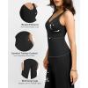 imagePopilush Shapewear Jumpsuit For Womens Romper BuiltIn Shapewear Jumpsuits For Women Tummy ControlBlackv Neck Jumpsuit