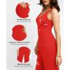 imagePopilush Shapewear Jumpsuit For Womens Romper BuiltIn Shapewear Jumpsuits For Women Tummy ControlRedv Neck Jumpsuit