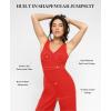 imagePopilush Shapewear Jumpsuit For Womens Romper BuiltIn Shapewear Jumpsuits For Women Tummy ControlRedv Neck Jumpsuit