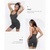 imagePopilush Shapewear Rompers For Women Cross Back Short Rompers Tummy Control Bodycon Gym Clothes 2024Black