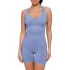 imagePopilush Shapewear Rompers For Women Cross Back Short Rompers Tummy Control Bodycon Gym Clothes 2024Blue