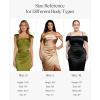 imagePopilush Womens Shapewear Maxi Dress Multi Way Wear Off The Shoulder Bodycon Long Cocktail Formal DressesGreen