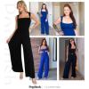 imagePopilush Jumpsuits for Women Dressy Casual Loose Overalls Sleeveless Rompers Outfits with Shapewear Adjustable Trouser Legs Blue