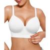 imagePopilush Bras for Women No Underwire Supportive Push Up Bralettes Wireless Full Coverage Plus Size Brasieres para MujerWhite