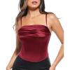 imagePopilush Camisole Tops for Women Sleeveless Spaghetti Strap Shapewear Halter Tube Tank Top for Club and Going OutRed
