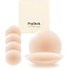 imagePopilush Nipple Covers for Women  Sticky Bra Reusable Silicone Pasties Waterproof with Travel Case2 Pairs Caramel