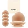 imagePopilush Nipple Covers for Women  Sticky Bra Reusable Silicone Pasties Waterproof with Travel Case2 Pairs Coco