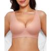 imagePopilush Wireless Bras Women Seamless No Underwire Push Up Bra Supportive Deep V Bralette Everyday Comfortable TShirt BraPink