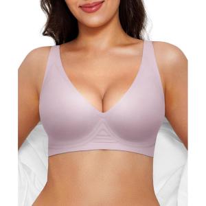 imagePopilush Wireless Bras Women Seamless No Underwire Push Up Bra Supportive Deep V Bralette Everyday Comfortable TShirt BraPurple