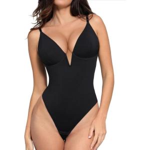 image:imagePopilush Shapewear Bodysuits for Women  Tummy Control Body Suits for Womens Deep V Corset Tops Thong Concert OutfitsBlack