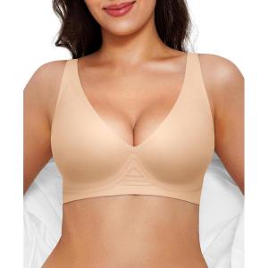 image:imagePopilush Wireless Bras Women Seamless No Underwire Push Up Bra Supportive Deep V Bralette Everyday Comfortable TShirt BraAskin