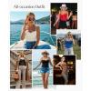 image:imagePopilush Corset Bodysuit for Women Tummy Control Shapewear Bodysuits Cowl Neck Going Out Tops Thong Body Suit Concert OutfitsBlue