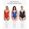 image:imagePopilush Tummy Control Swimsuits for Women Shapewear One Piece Deep V Neck Underwire Swimsuit Summer Beach Pool VacationBlue