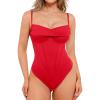 image:imagePopilush Corset Bodysuit for Women Tummy Control Shapewear Bodysuits Cowl Neck Going Out Tops Thong Body Suit Concert OutfitsRed