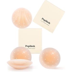 image:imagePopilush Nipple Covers for Women Sticky Bra Silicone Adhesive  Breathable Invisible Reusable for Wedding Backless DressesHoney2 Pairs
