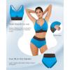 image:imagePopilush High Waisted Bikini Set for Women Tummy Control Shapewear Swimsuit with Boho Trim 4 Way Wear Beach and PoolBlue