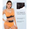 image:imagePopilush High Waisted Bikini Set for Women Tummy Control Shapewear Swimsuit with Boho Trim 4 Way Wear Beach and PoolOrange