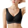 image:imagePopilush Bras for Women No Underwire Push Up Bra Seamless Wireless Bralettes with Support Comfortable Minimizer BraBlack