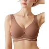 image:imagePopilush Bras for Women No Underwire Push Up Bra Seamless Wireless Bralettes with Support Comfortable Minimizer BraBrown