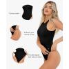 image:imagePopilush Body Suits For Womens Tummy Control Compression Halter Bodysuit Thong Cotton Tank TopBlack