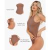 image:imagePopilush Body Suits For Womens Tummy Control Compression Halter Bodysuit Thong Cotton Tank TopLight Coffee