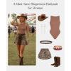 image:imagePopilush Body Suits For Womens Tummy Control Compression Halter Bodysuit Thong Cotton Tank TopLight Coffee