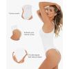 image:imagePopilush Body Suits For Womens Tummy Control Compression Halter Bodysuit Thong Cotton Tank TopWhite