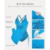 image:imagePopilush One Piece Swimsuits for Women Tummy Control Shapewear Bathing Suit with Adjustable Drawstring 2026 Summer SwimsuitBlue