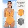 image:imagePopilush One Piece Swimsuits for Women Tummy Control Shapewear Bathing Suit with Adjustable Drawstring 2026 Summer SwimsuitOrange