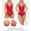image:imagePopilush One Piece Swimsuits for Women Tummy Control Shapewear Bathing Suit with Adjustable Drawstring 2026 Summer SwimsuitRed