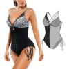 image:imagePopilush One Piece Swimsuits for Women Tummy Control Shapewear Bathing Suit with Adjustable Drawstring 2026 Summer SwimsuitLeopard Black