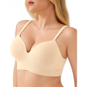 image:imagePopilush Push Up Bras for Women  Wireless Plus Size T Shirt Full Coverage Bra No Underwire Seamless BralettesRhythm