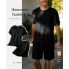 image:imagePopilush Mens Pajamas Set  Soft Comfy Modal Pjs Sets Lightweight Crewneck Short Sleeve Lounge Sleepwear Shorts with PocketsBlack