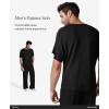 image:imagePopilush Mens Pajamas Set Soft Modal Lounge Pjs Set Home Street Comfort Crewneck Short Sleeve Sleepwear with PocketsBlack