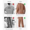 image:imagePopilush Mens Pajamas Set Soft Modal Lounge Pjs Set Home Street Comfort Crewneck Short Sleeve Sleepwear with PocketsBrown