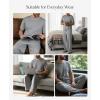 image:imagePopilush Mens Pajamas Set Soft Modal Lounge Pjs Set Home Street Comfort Crewneck Short Sleeve Sleepwear with PocketsGrey