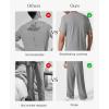 image:imagePopilush Mens Pajamas Set Soft Modal Lounge Pjs Set Home Street Comfort Crewneck Short Sleeve Sleepwear with PocketsGrey