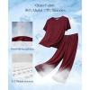 image:imagePopilush Mens Pajamas Set Soft Modal Lounge Pjs Set Home Street Comfort Crewneck Short Sleeve Sleepwear with PocketsRed