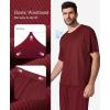 image:imagePopilush Mens Pajamas Set Soft Modal Lounge Pjs Set Home Street Comfort Crewneck Short Sleeve Sleepwear with PocketsRed