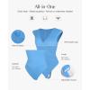 image:imagePopilush Shapewear Bodysuits for Women Deep V Neck Cap Sleeve Thong Body Suit Tummy Control Plus Size Going Out TopsBlue