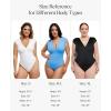 image:imagePopilush Shapewear Bodysuits for Women Deep V Neck Cap Sleeve Thong Body Suit Tummy Control Plus Size Going Out TopsWhite