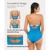 image:imagePopilush One Piece Swimsuit Tummy Control Cutout High Waisted Swimwear Removable Straps Bathing Suit for BeachAzure Sky