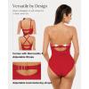 image:imagePopilush One Piece Swimsuit Tummy Control Cutout High Waisted Swimwear Removable Straps Bathing Suit for BeachFiery Paprika Red