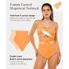 image:imagePopilush One Piece Swimsuit Tummy Control Cutout High Waisted Swimwear Removable Straps Bathing Suit for BeachPastel Orange