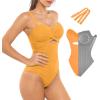 image:imagePopilush One Piece Swimsuit Tummy Control Cutout High Waisted Swimwear Removable Straps Bathing Suit for BeachPastel Orange