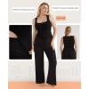image:imagePopilush Pajamas for Women Set 2 Piece Modal Lounge Wear Sleeveless Ribbed Tank Top and Shorts for Holiday Party PjsBlack