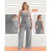 image:imagePopilush Pajamas for Women Set 2 Piece Modal Lounge Wear Sleeveless Ribbed Tank Top and Shorts for Holiday Party PjsGrey