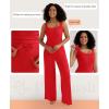 image:imagePopilush Pajamas for Women Set 2 Piece Modal Lounge Wear Sleeveless Ribbed Tank Top and Shorts for Holiday Party PjsRed