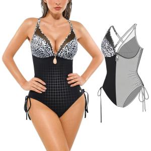 image:imagePopilush Tummy Control Swimsuits for Women One Piece Shapewear Bathing Suit Full Coverage Swim Suits 2026 SS OutfitsLeopard Black